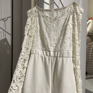 Off shoulder lace romper